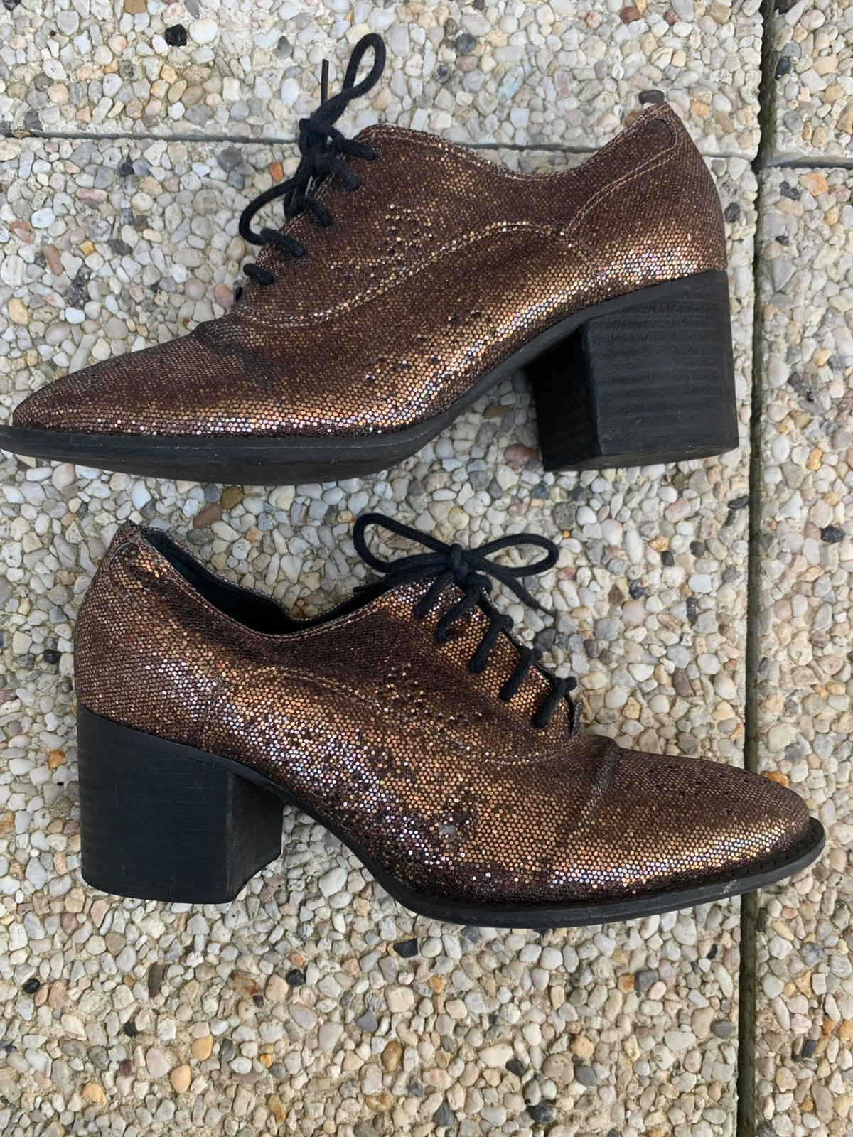 🤎 San marina– Chaussures à talons derbies marron cuivré – T. 39 – San Marina – taille 39 5