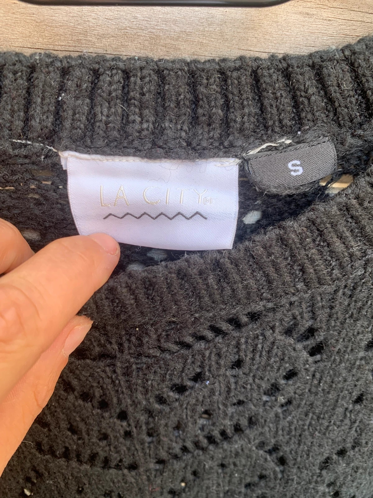 Pull noir ajouré à motifs – La City – T. S – La City – taille S / 36 / 8 2