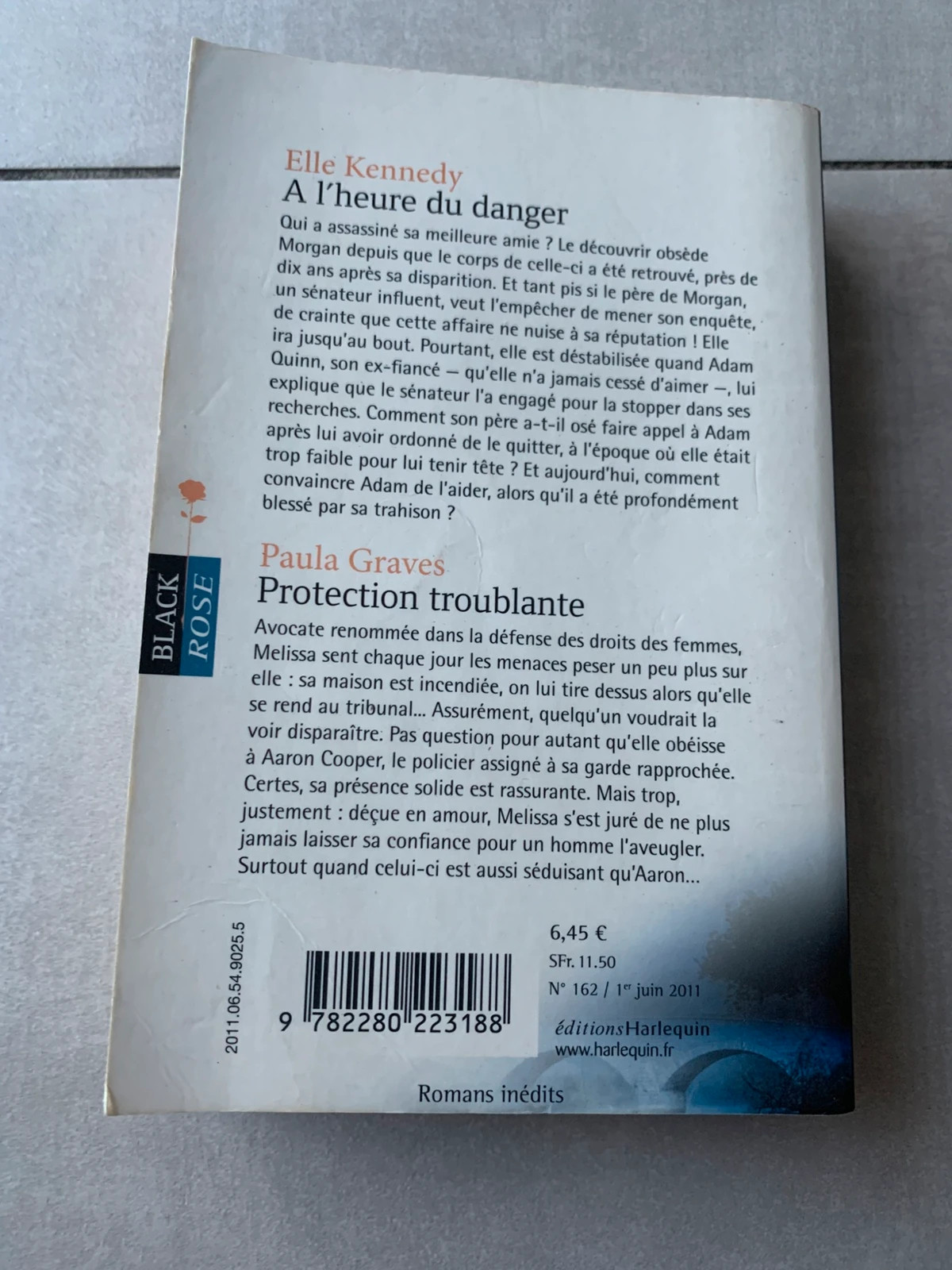 Livre À l’heure du danger / Protection troublante – Harlequin Black Rose 2