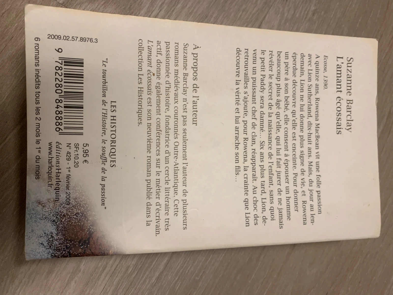 Livre L’Amant écossais – Suzanne Barclay – Harlequin Les Historiques 2