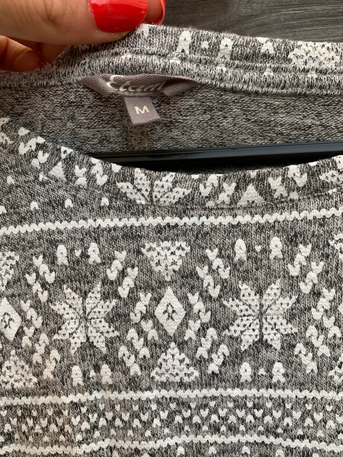 Pull Etam gris chiné à motif jacquard – taille M / 38 – Etam – taille M / 38 / 10 2