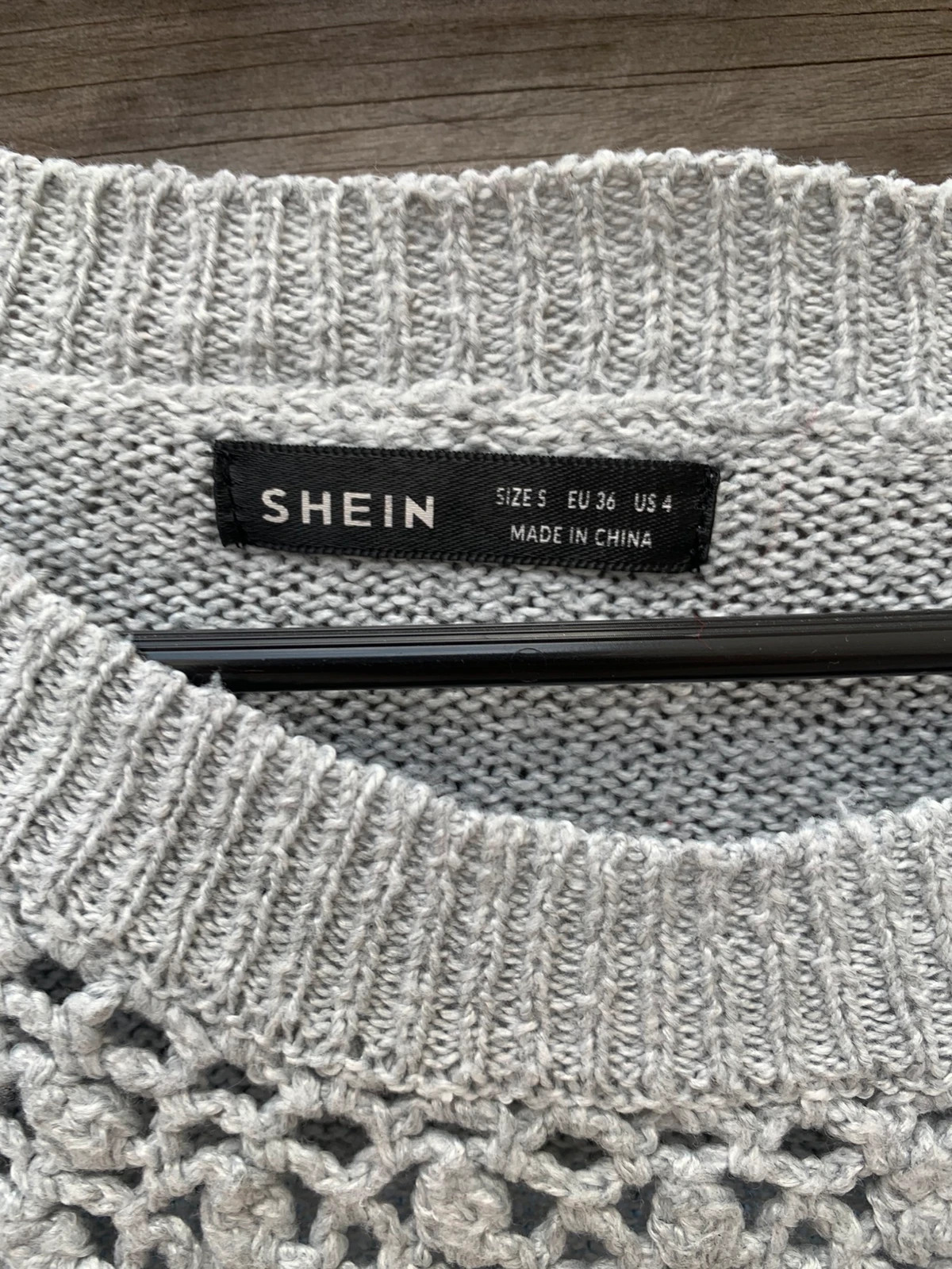 Pull gris clair en maille ajourée – taille S / 36 – Shein – taille S / 36 / 8 2