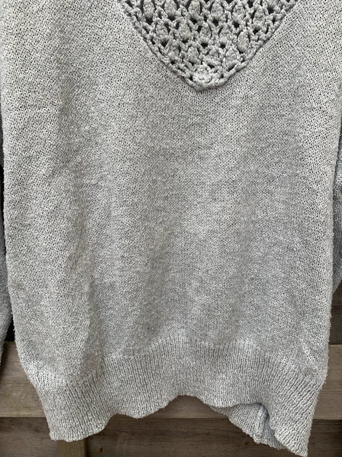 Pull gris clair en maille ajourée – taille S / 36 – Shein – taille S / 36 / 8 4