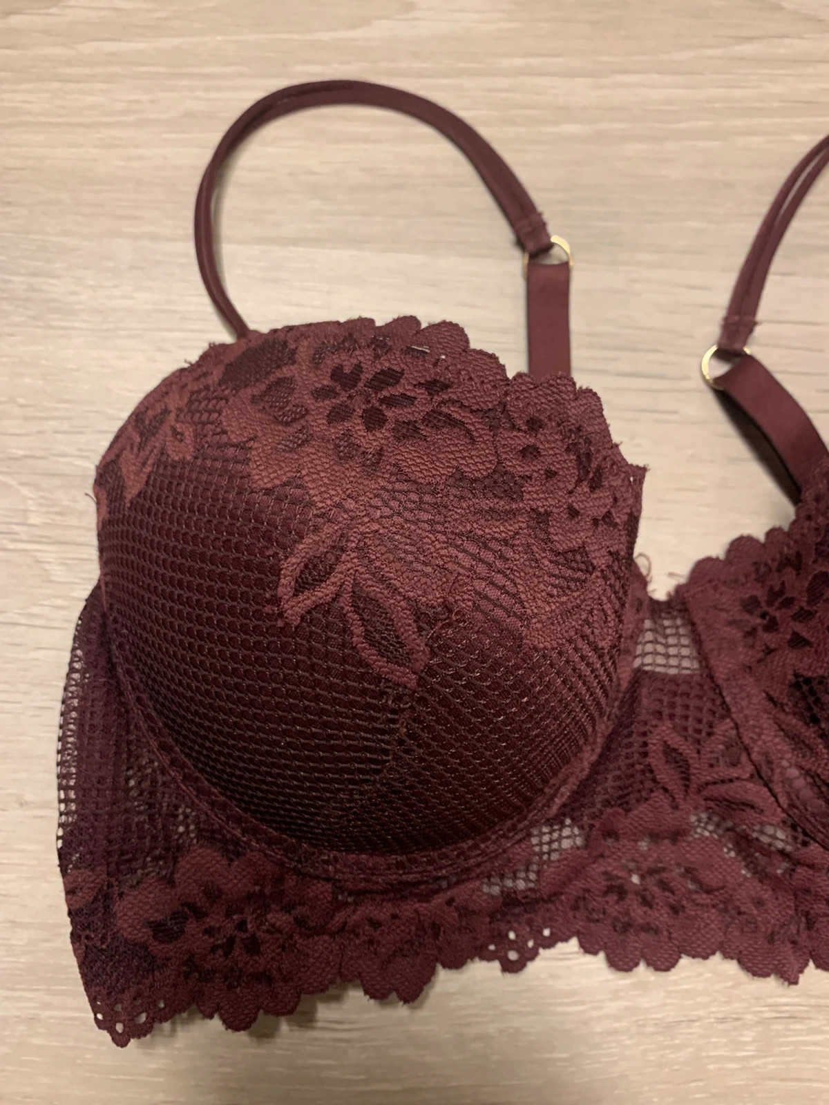 🩷 Soutien-gorge Undiz bordeaux en dentelle – 90D – Undiz – taille 90D 2