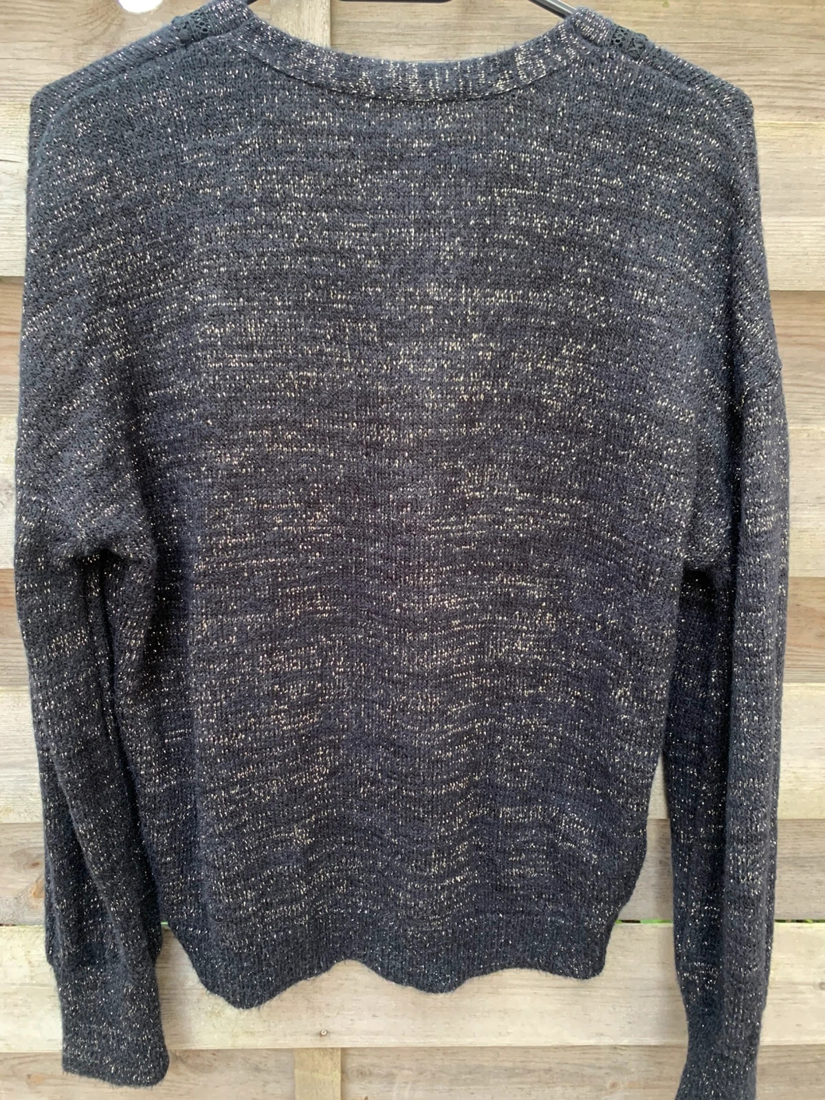 Pull Promod noir à fils métallisés – col V – taille S / 36 – Promod – taille S / 36 / 8 5
