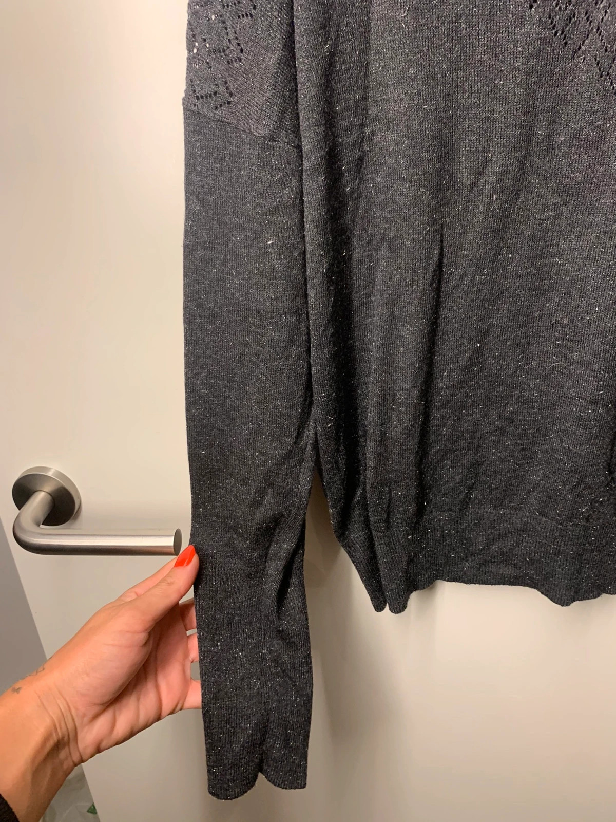 Pull Promod gris anthracite ajouré filaments argentés – taille S – Promod – taille S / 36 / 8 3