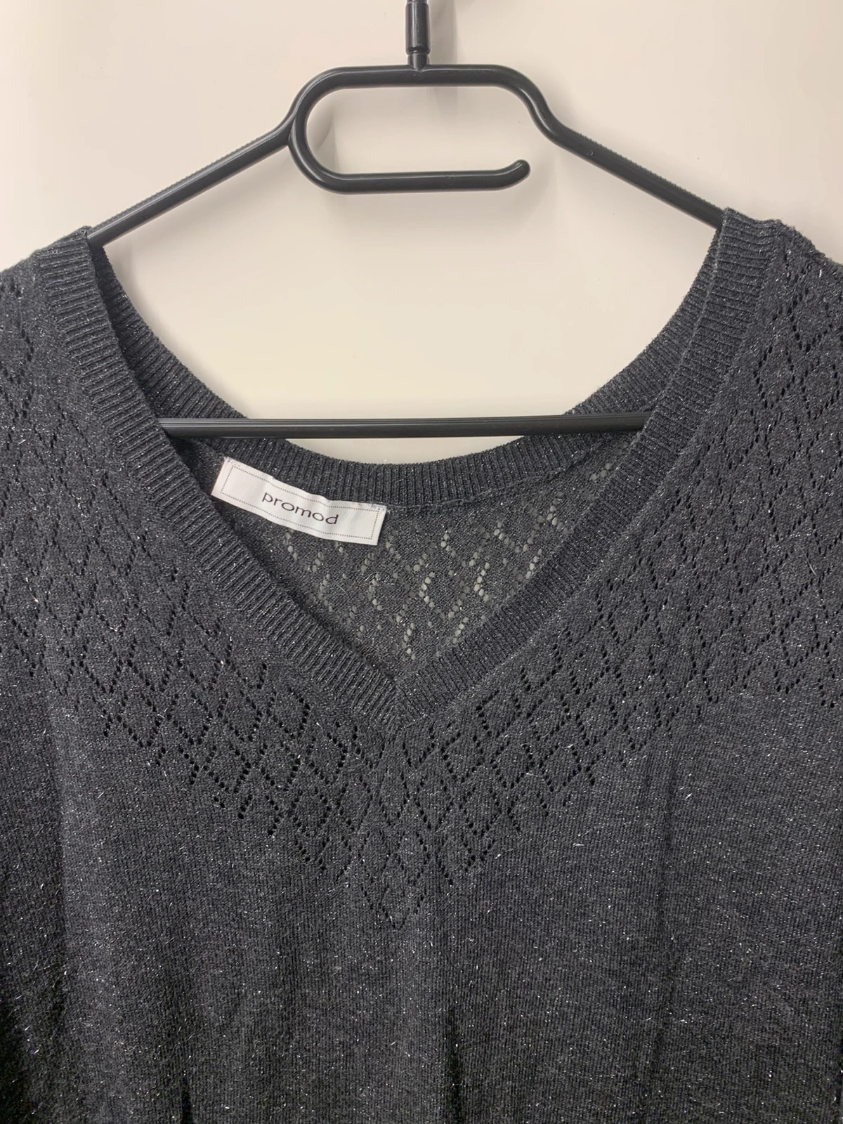Pull Promod gris anthracite ajouré filaments argentés – taille S – Promod – taille S / 36 / 8 2