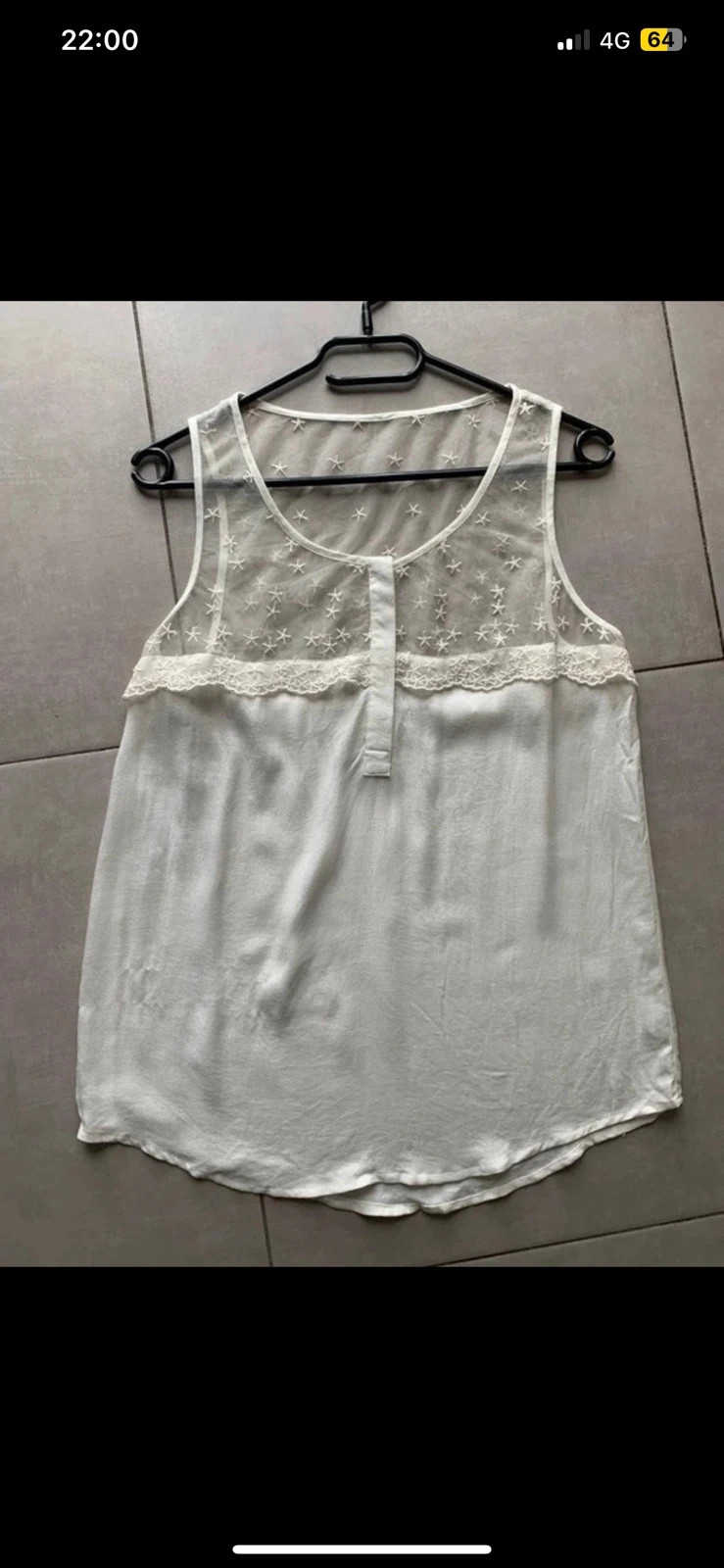 Top blanc Naf Naf taille 36 – dentelle & voile transparent – Naf Naf – taille S / 36 / 8 3