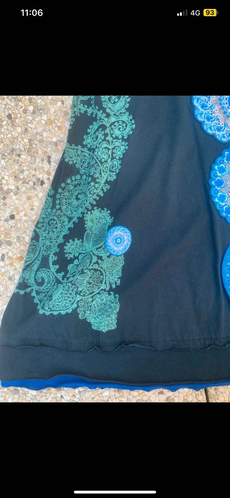 Jupe Desigual XXL noire 100 % coton imprimé mandala bleu bohème vintage – Desigual – taille XXL / 44 / 16 3