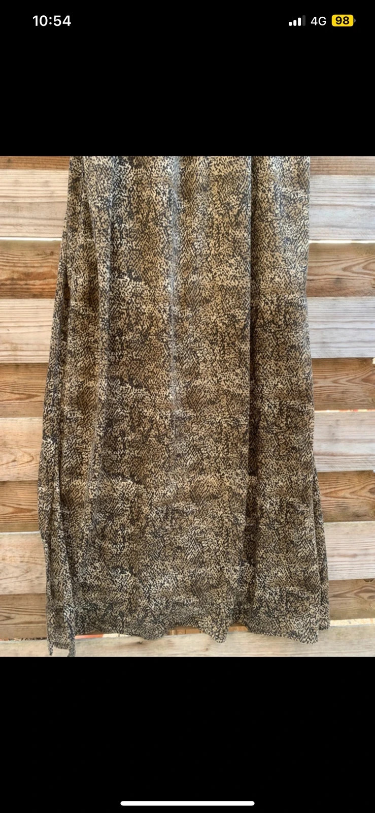 Robe longue fente Mango imprimé animalier léopard beige & noir – T.S – Mango – taille S / 36 / 8 5