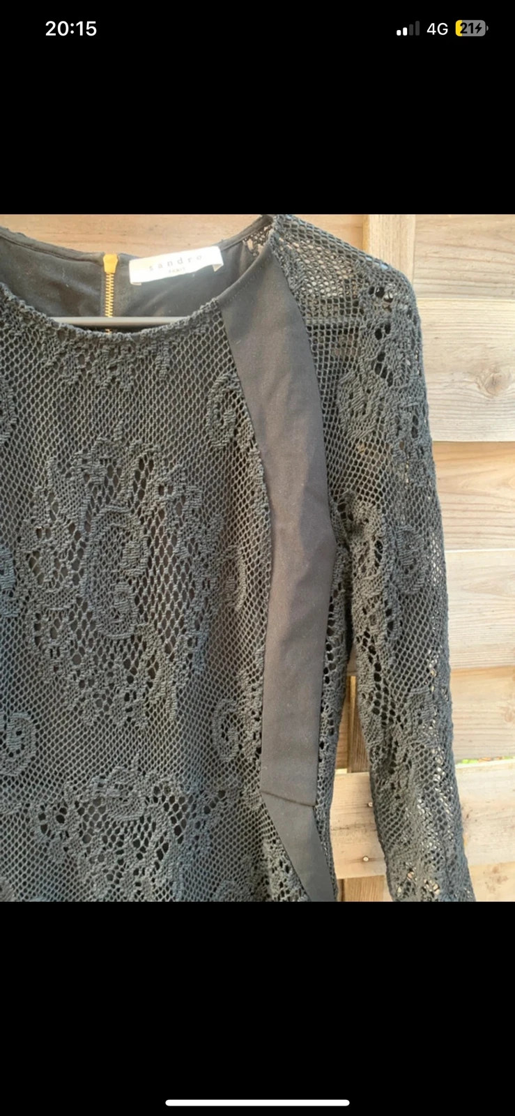 🖤 Robe courte noire Sandro Paris en dentelle manches longues – T.1 / S (36) élégante chic soirée – Sandro – taille S / 36 / 8 5
