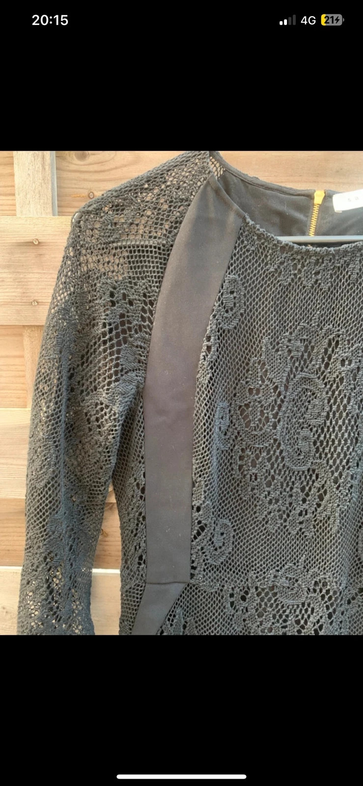 🖤 Robe courte noire Sandro Paris en dentelle manches longues – T.1 / S (36) élégante chic soirée – Sandro – taille S / 36 / 8 4