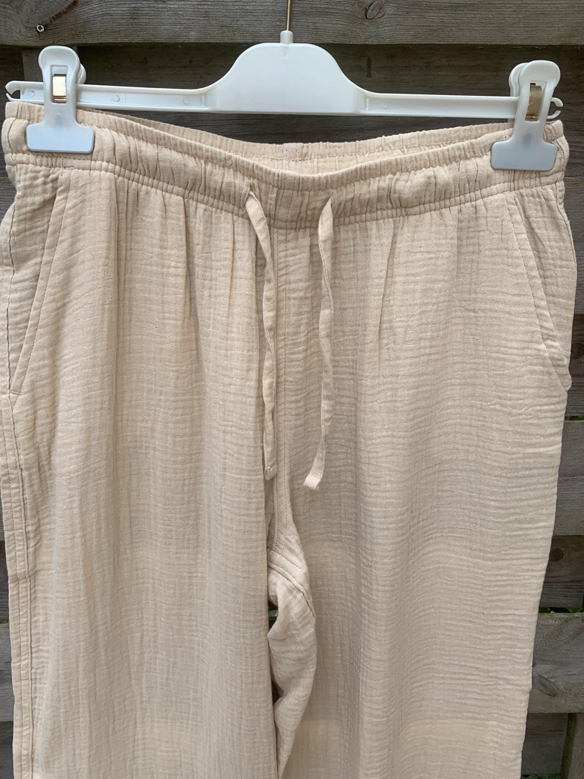 Pantalon femme beige écru fluide – taille S – 100% coton – neuf sans étiquette – taille S / 36 / 8 2