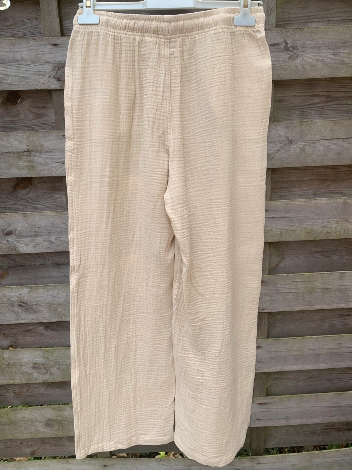 Pantalon femme beige écru fluide – taille S – 100% coton – neuf sans étiquette – taille S / 36 / 8 5
