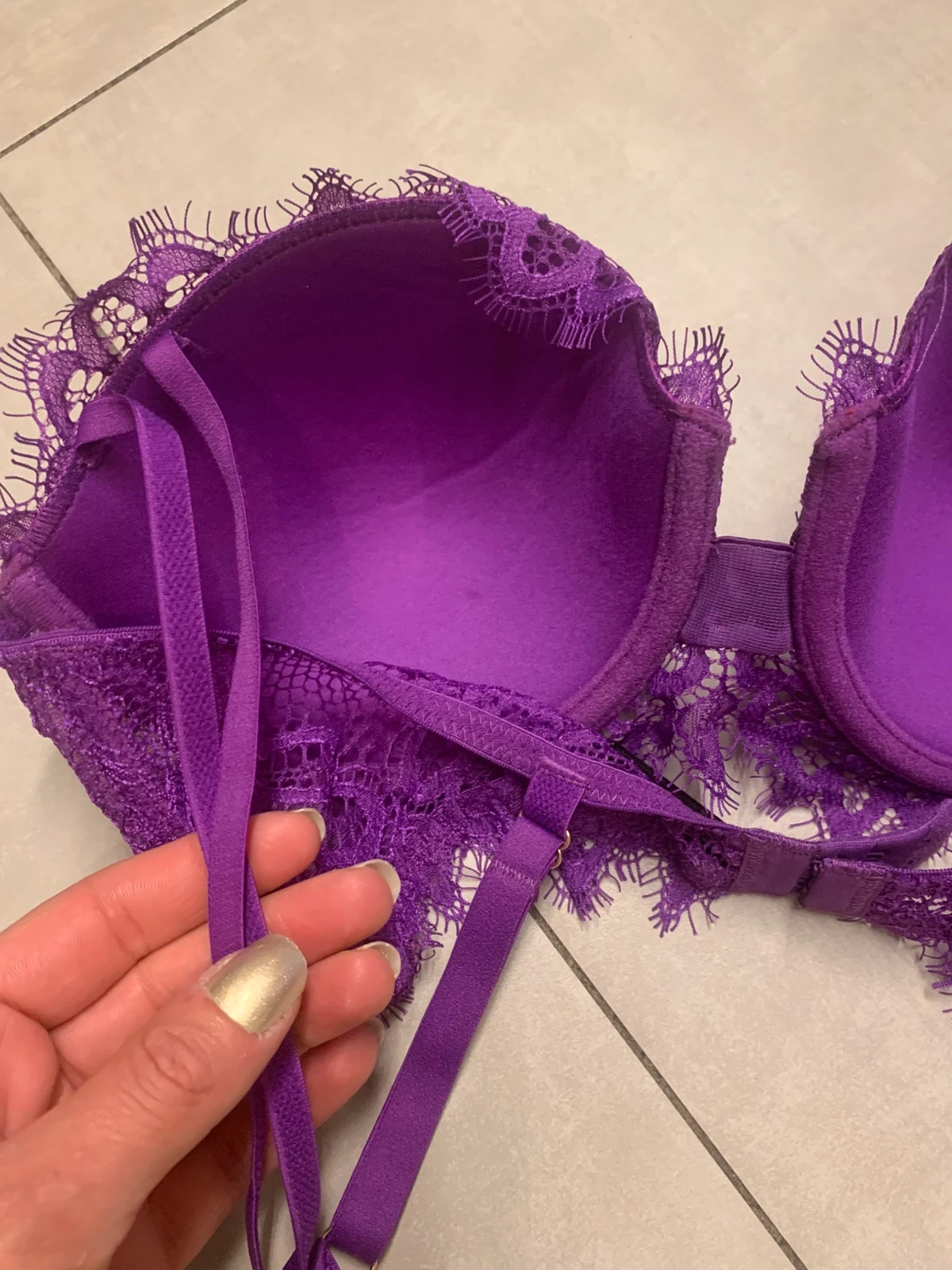 💜 Soutien-gorge Undiz violet prune en dentelle – 90D – Undiz – taille 90D 5