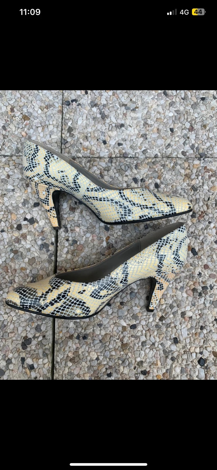 Sores Escarpins Femme Vintage Cuir Made in France Serpent Jaune Noir 37/37,5 – sorés – taille 37 3