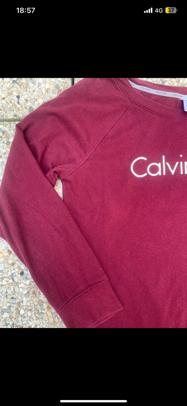 Sweat Calvin Klein Sleepwear bordeaux logo – Taille M (taille plutôt S) – Calvin Klein – taille S / 36 / 8 4