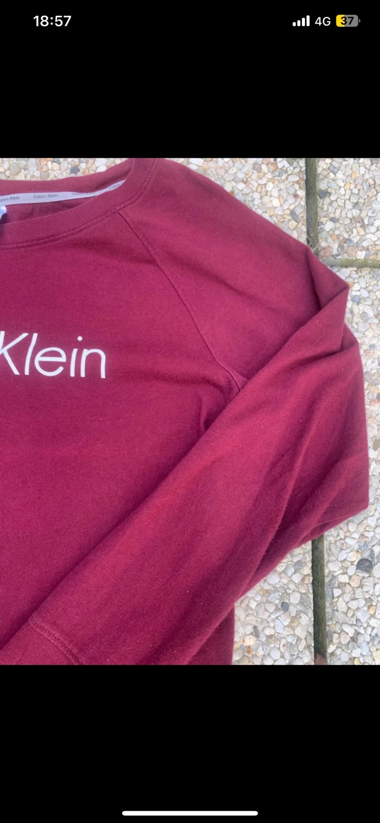 Sweat Calvin Klein Sleepwear bordeaux logo – Taille M (taille plutôt S) – Calvin Klein – taille S / 36 / 8 5