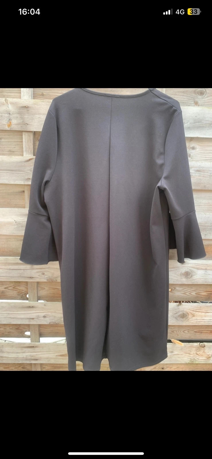 Robe noire Elora manches 3/4 évasées col zippé chic élégante taille 42/44 – ELORA – taille XL / 42 / 14 5