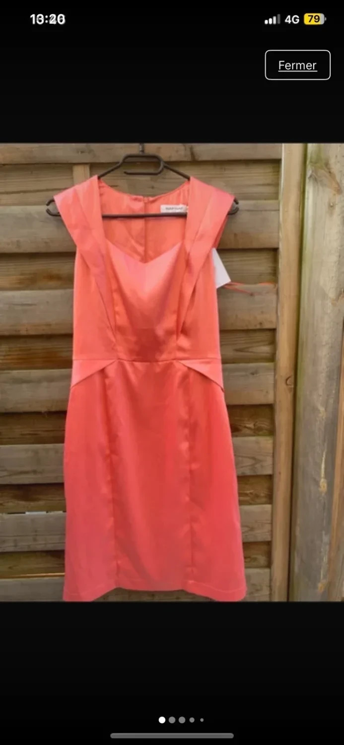 Robe satinée corail Naf Naf T34 – neuve avec étiquette 💖 – Naf Naf – taille XS / 34 / 6 2