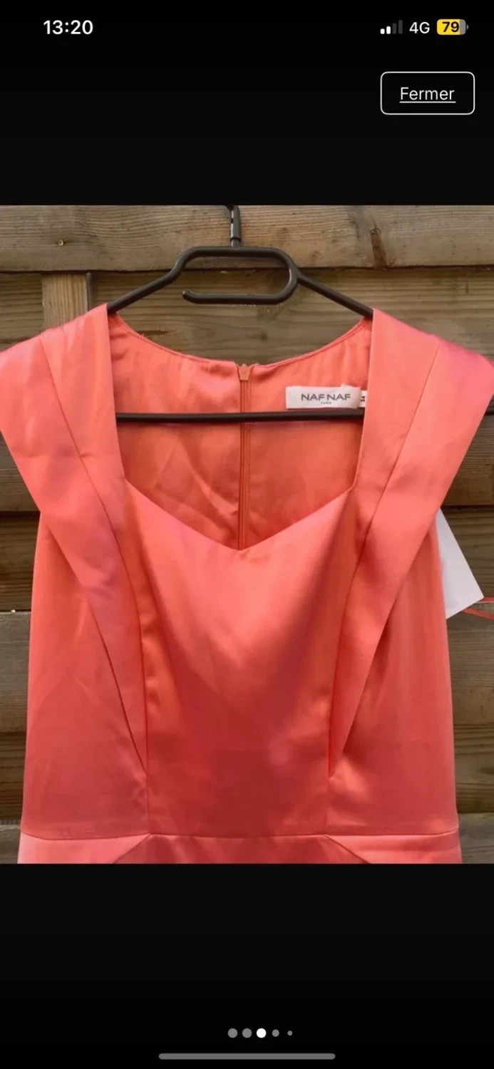 Robe satinée corail Naf Naf T34 – neuve avec étiquette 💖 – Naf Naf – taille XS / 34 / 6 3