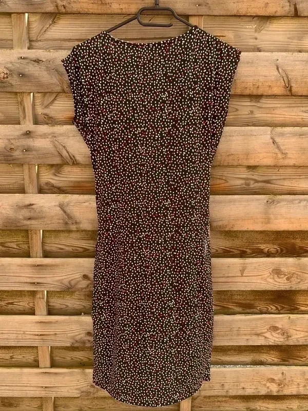 Robe portefeuille noire à pois rouge/blanc T36 – élégante & féminine – taille S / 36 / 8 4