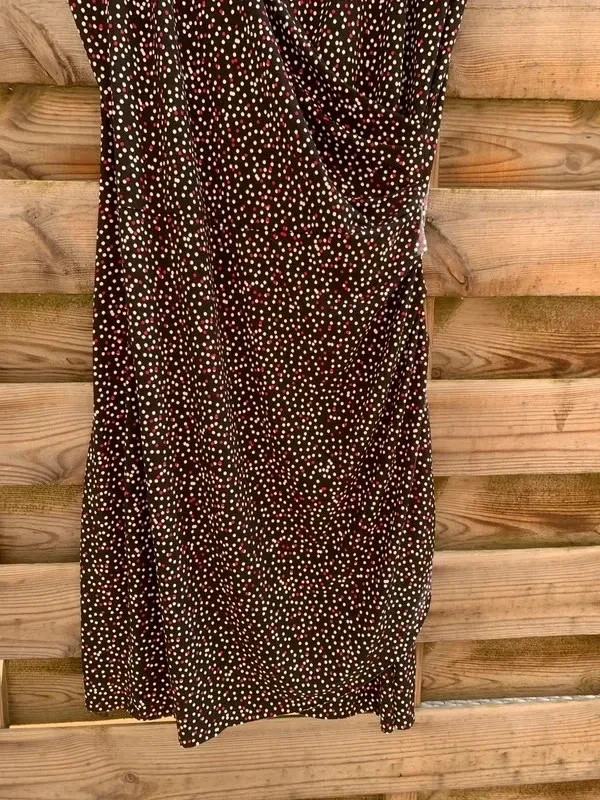 Robe portefeuille noire à pois rouge/blanc T36 – élégante & féminine – taille S / 36 / 8 3