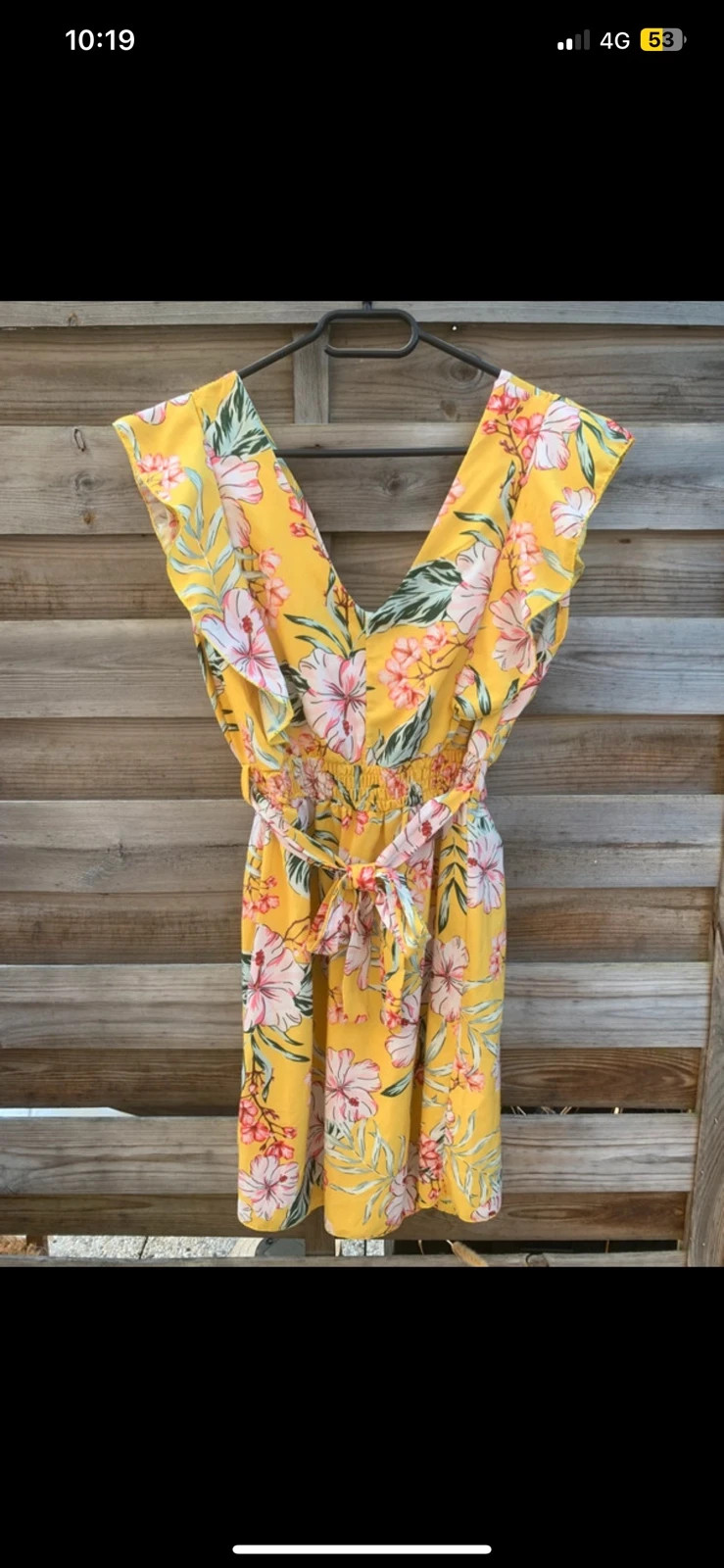 Robe fluide fleurie jaune New Collection – Taille 36 – taille S / 36 / 8 2