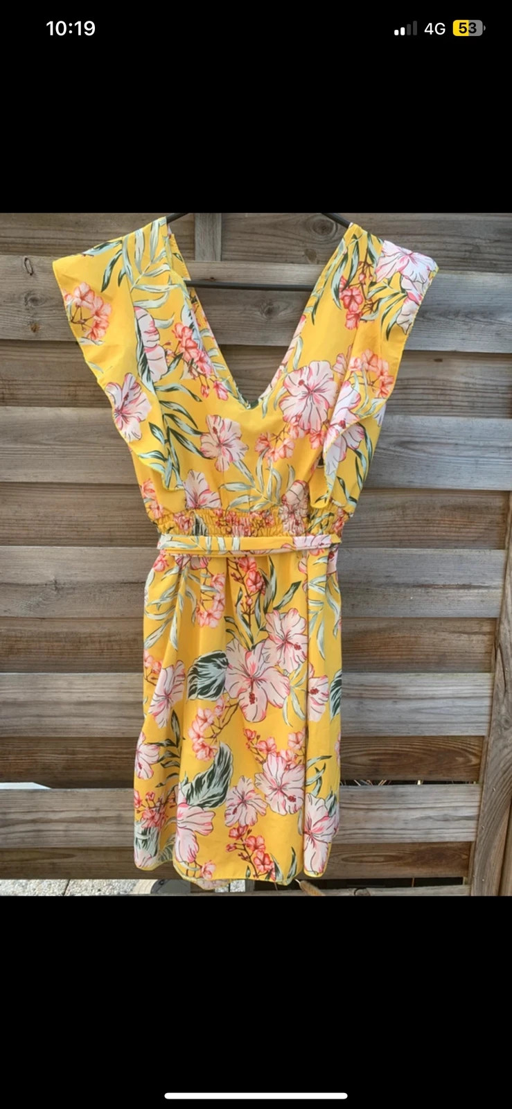 Robe fluide fleurie jaune New Collection – Taille 36 – taille S / 36 / 8 5
