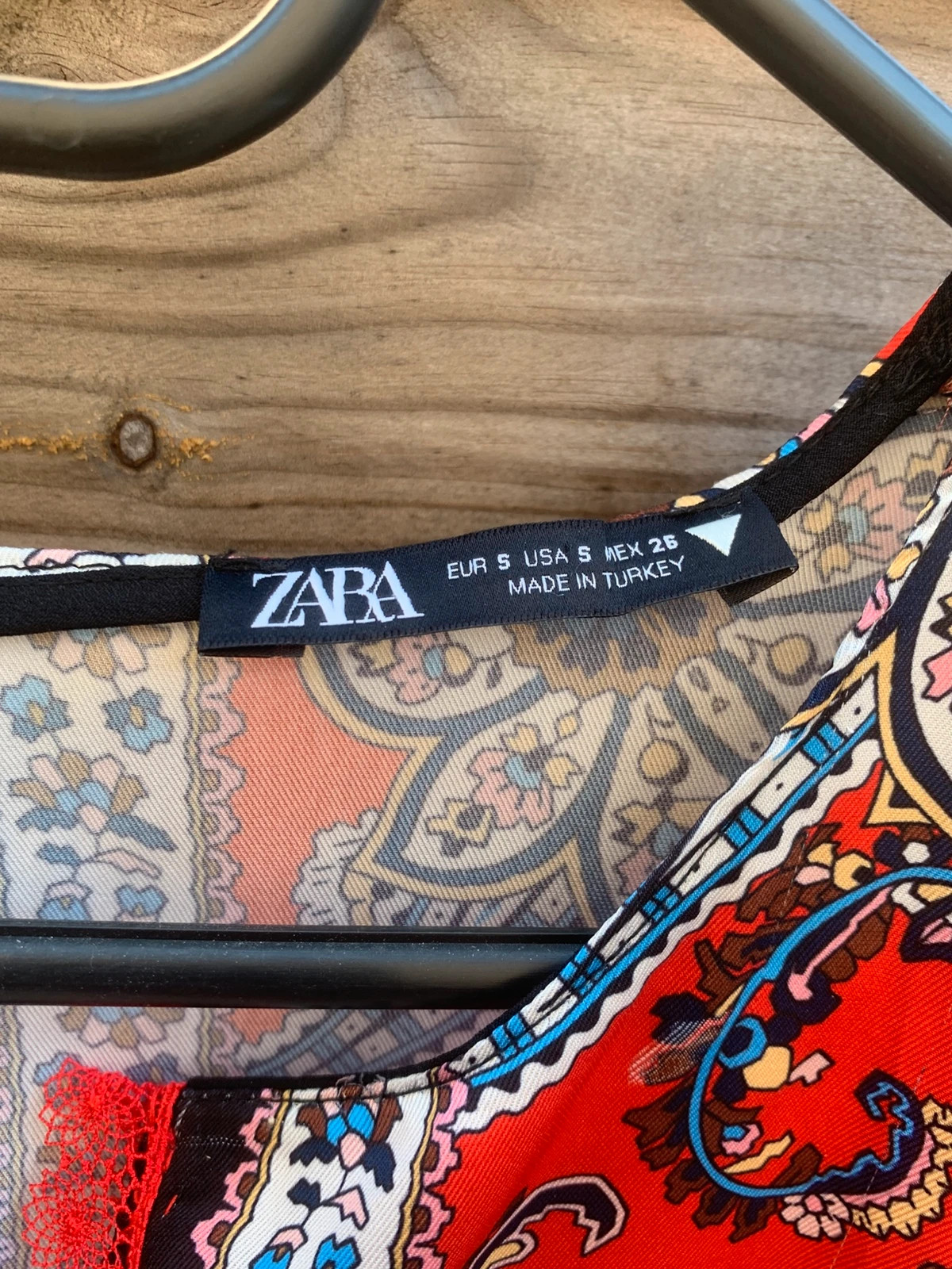 Robe Zara S / 36 imprimé cachemire paisley rouge & marron – Zara – taille S / 36 / 8 3