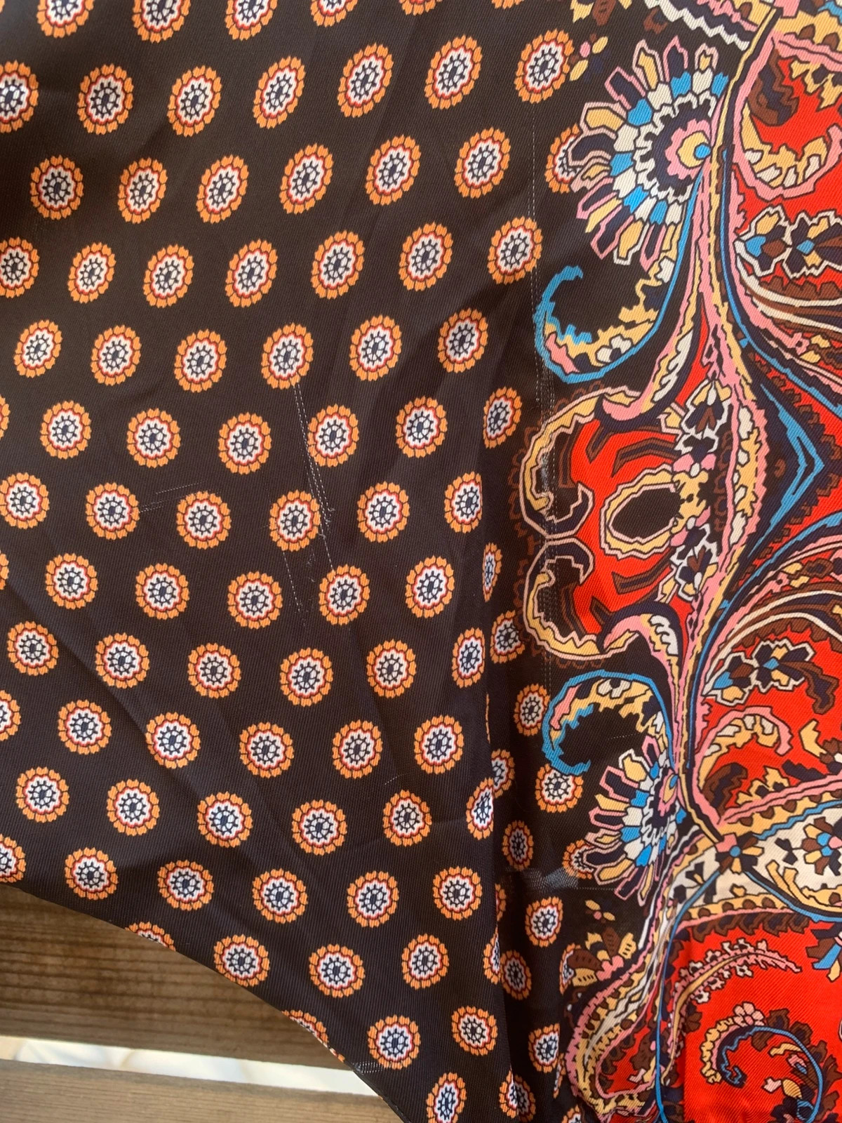 Robe Zara S / 36 imprimé cachemire paisley rouge & marron – Zara – taille S / 36 / 8 5