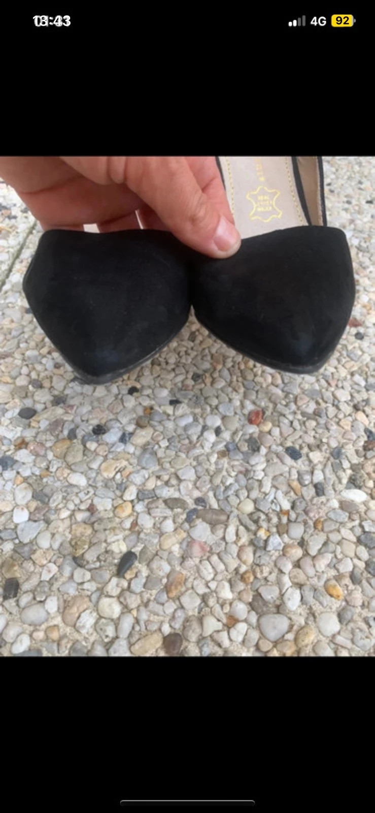 Escarpins noirs à talons T38 – Daim – Bout pointu – Élégants – taille 38 4