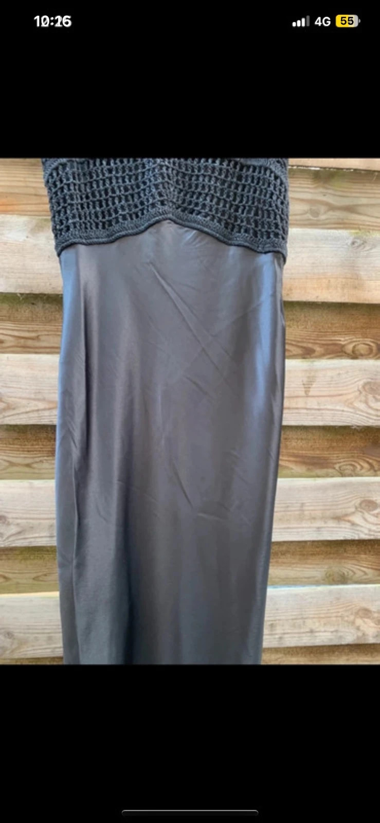 Robe longue noire satinée & crochet Asos – Taille 36/S – ASOS Design – taille S / 36 / 8 4