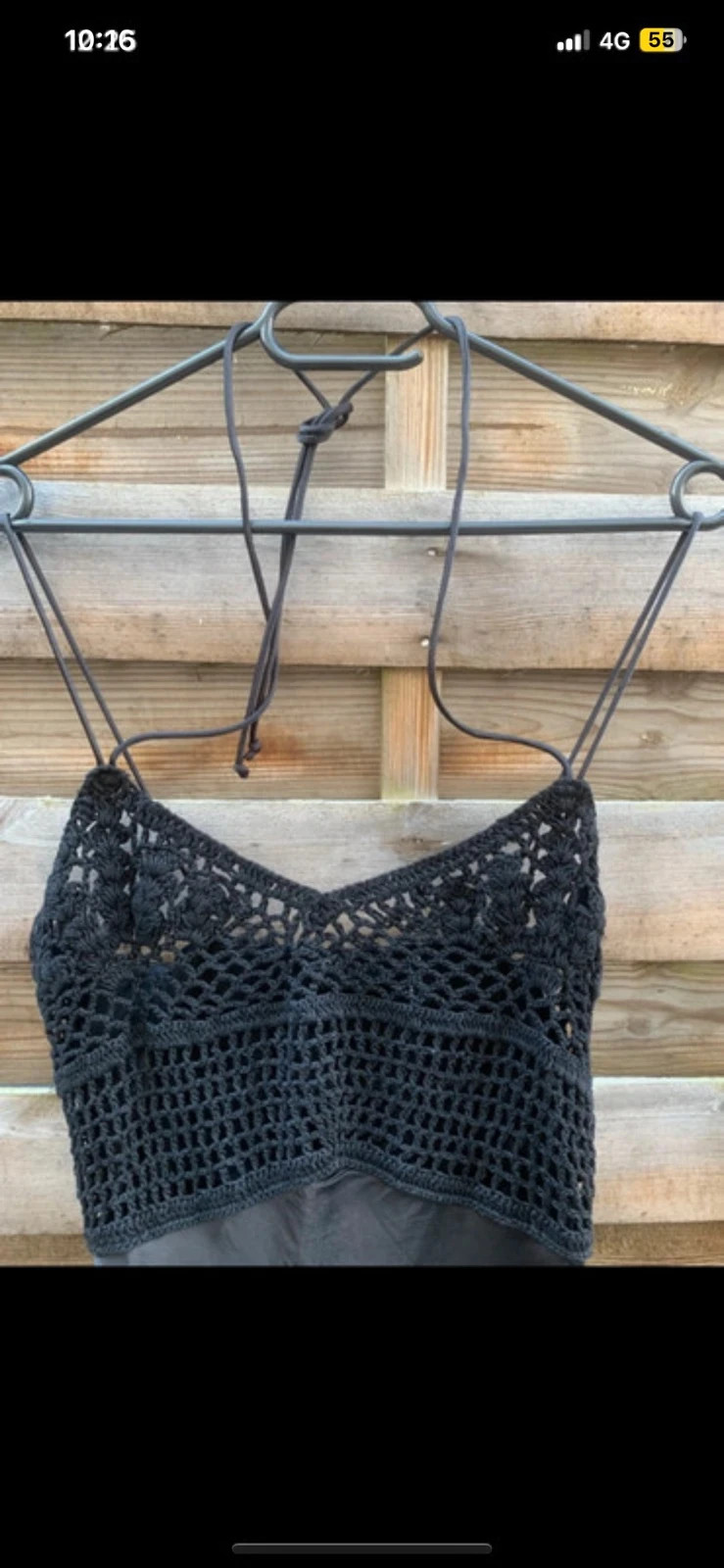 Robe longue noire satinée & crochet Asos – Taille 36/S – ASOS Design – taille S / 36 / 8 3