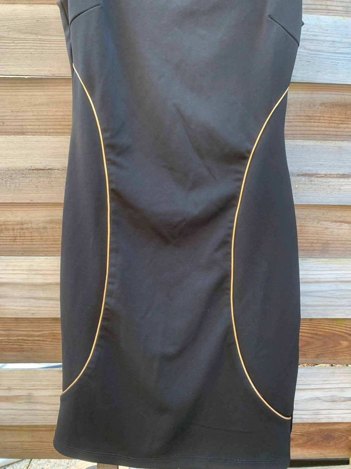 Robe de soirée noire zippée détails dorés épaules rembourrées T36 – taille S / 36 / 8 4