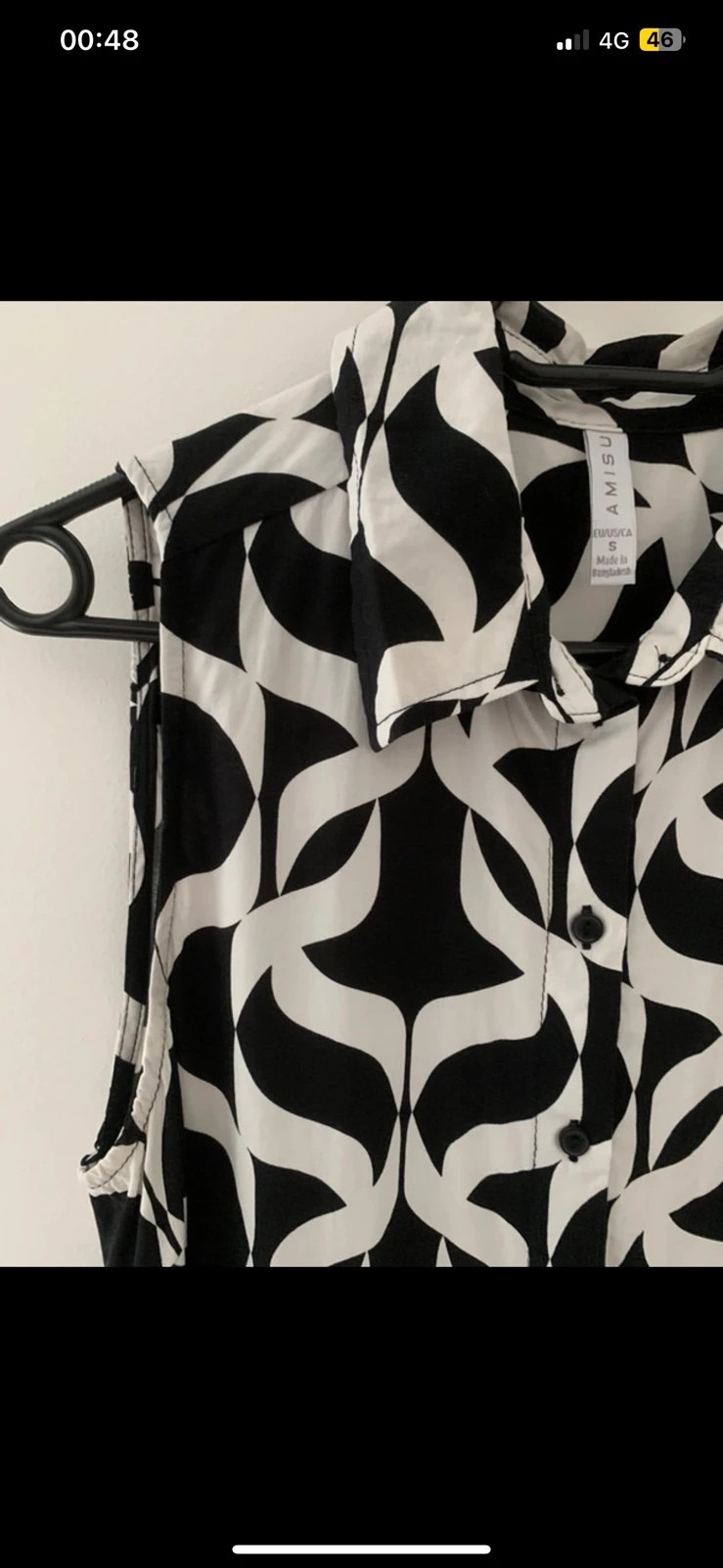 Chemisier sans manches noir & blanc motif graphique – Taille S – taille S / 36 / 8 3