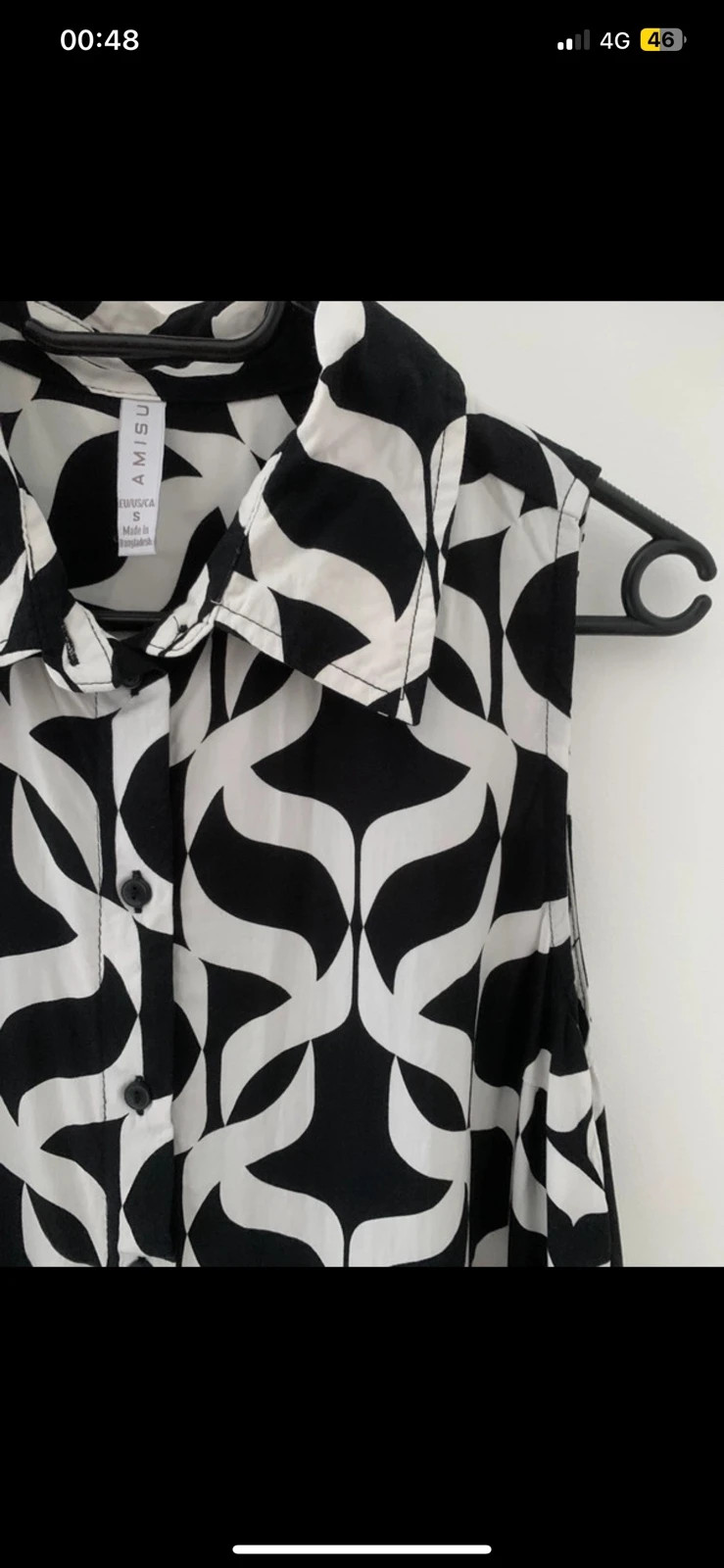 Chemisier sans manches noir & blanc motif graphique – Taille S – taille S / 36 / 8 4