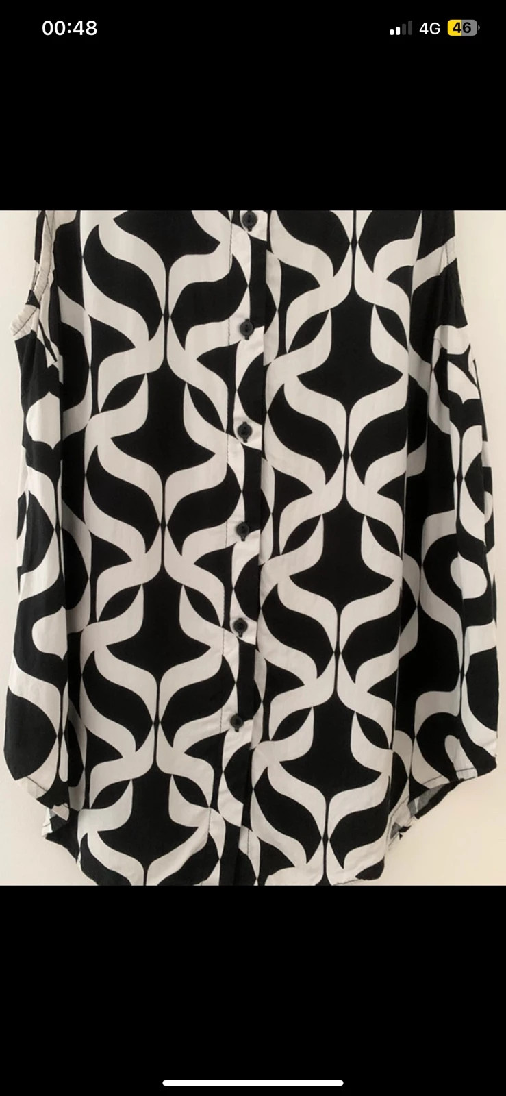 Chemisier sans manches noir & blanc motif graphique – Taille S – taille S / 36 / 8 5