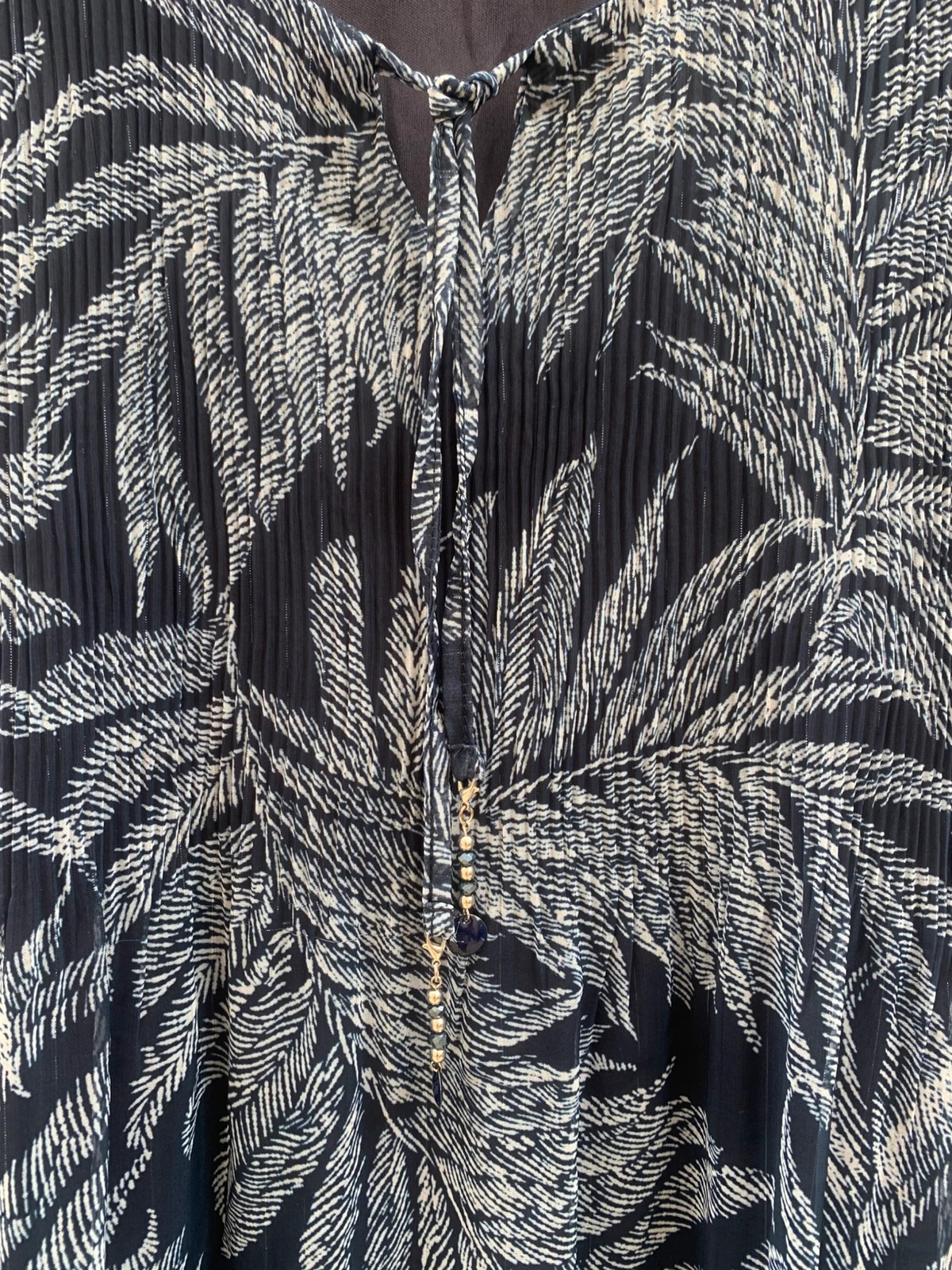 Robe Armand Thiery imprimé feuillage T.L – Plissée, doublée – Très bon état – Armand Thiery – taille L / 40 / 12 3