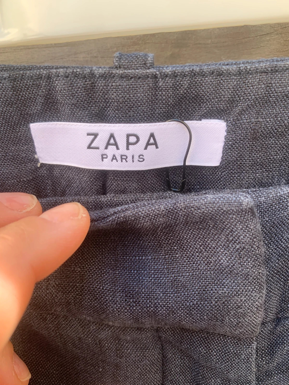 Pantalon ZAPA Paris 100 % lin gris anthracite – Taille 38 – ZAPA – taille M / 38 / 10 2