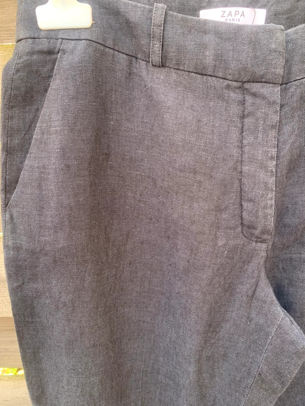 Pantalon ZAPA Paris 100 % lin gris anthracite – Taille 38 – ZAPA – taille M / 38 / 10 3