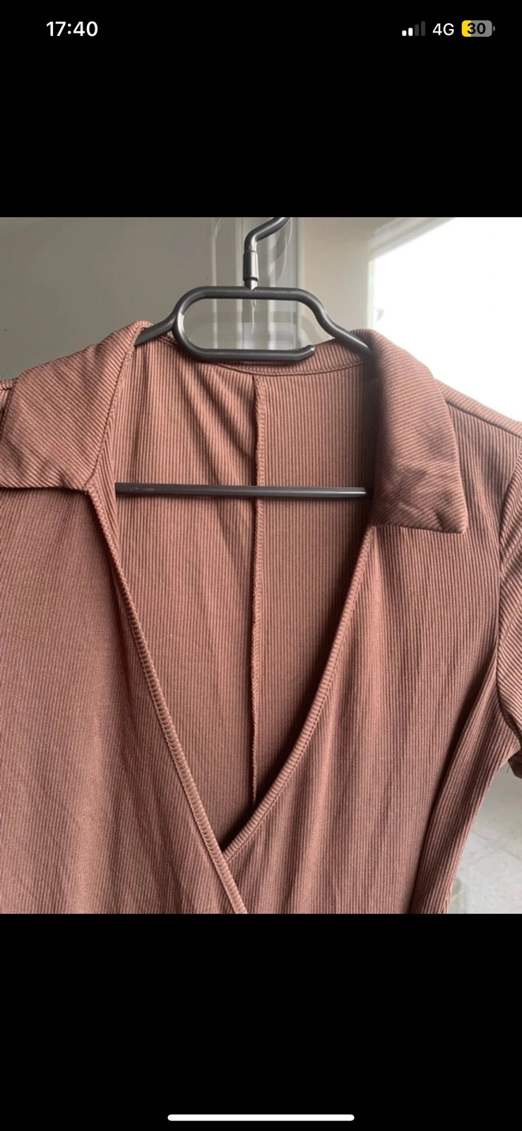 Combishort portefeuille côtelée marron – taille S – Shein – taille S / 36 / 8 3