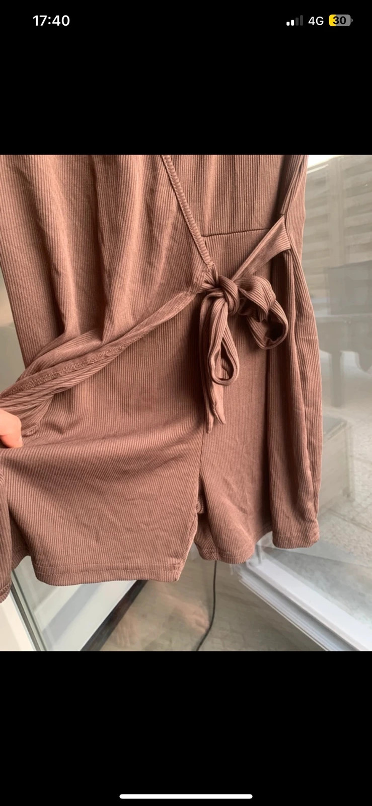 Combishort portefeuille côtelée marron – taille S – Shein – taille S / 36 / 8 5