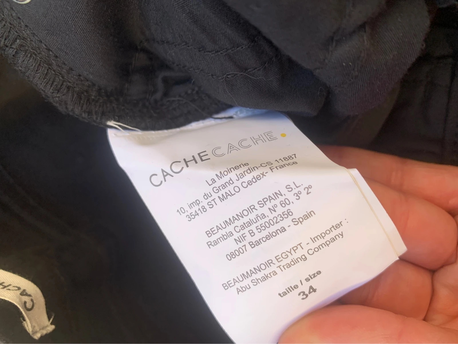 Short en jean noir Cache Cache T34 clouté destroy stretch – Cache Cache – taille XS / 34 / 6 4