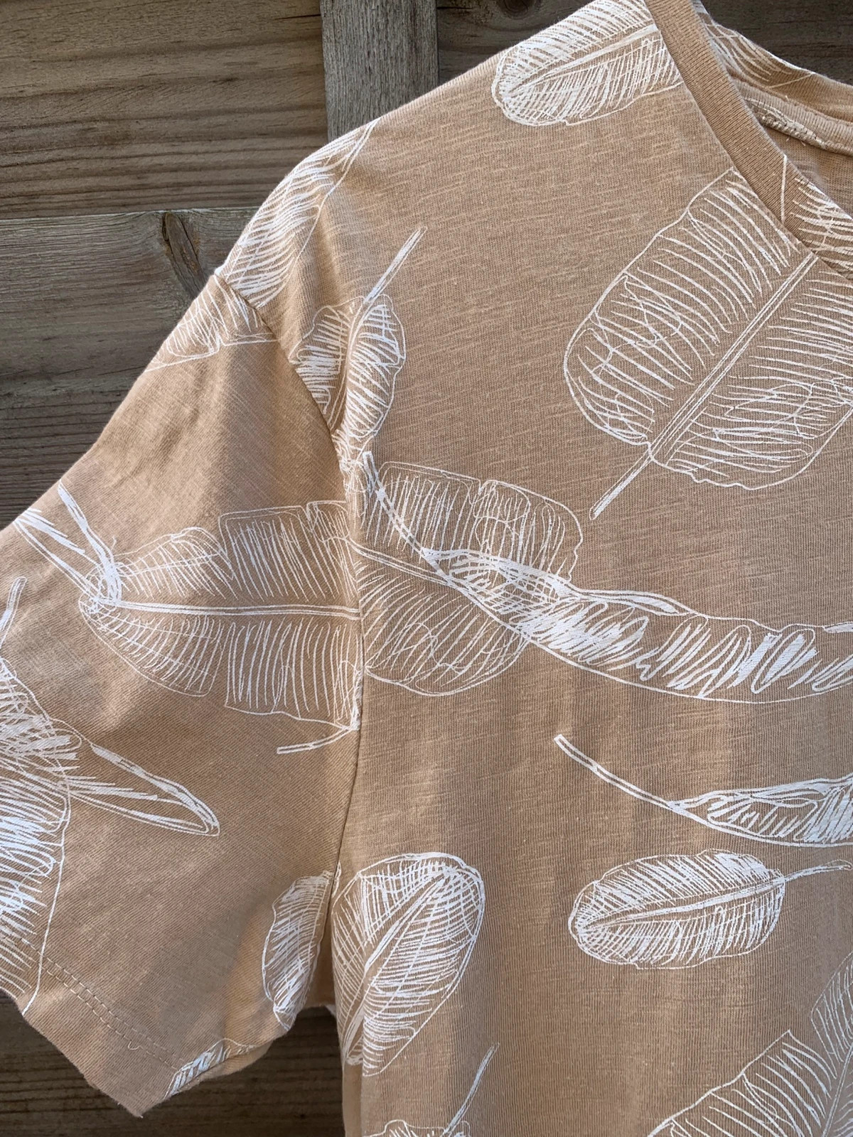 T-shirt Eaglewood homme L beige – imprimé feuilles tropicales – 100% coton – Eaglewood – taille L 3