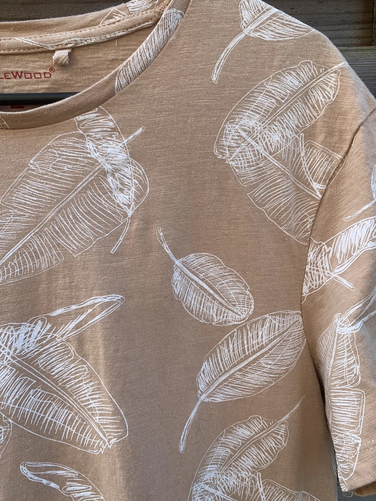 T-shirt Eaglewood homme L beige – imprimé feuilles tropicales – 100% coton – Eaglewood – taille L 4