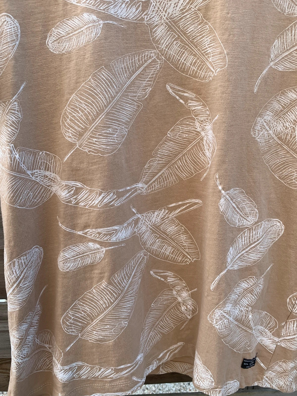 T-shirt Eaglewood homme L beige – imprimé feuilles tropicales – 100% coton – Eaglewood – taille L 5