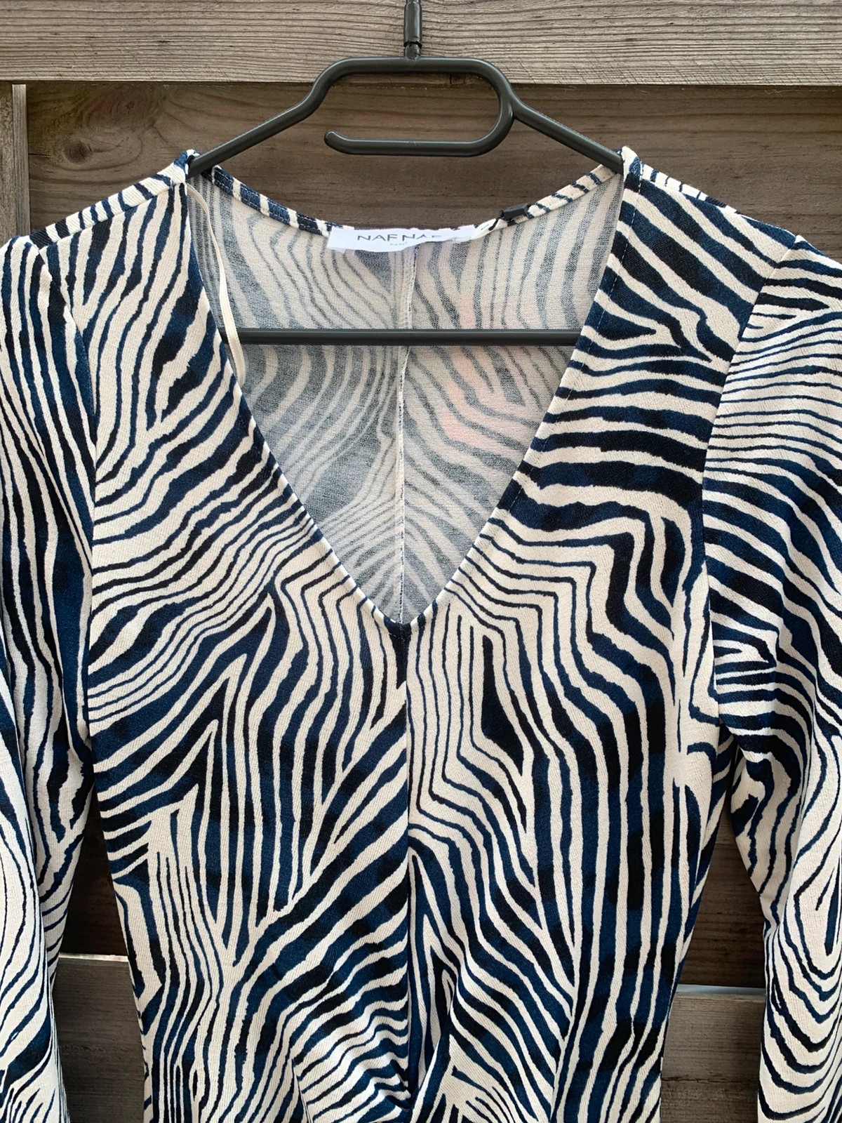 Robe longue Naf Naf S neuve étiquette – imprimé zèbre bleu marine – Naf Naf – taille S / 36 / 8 4