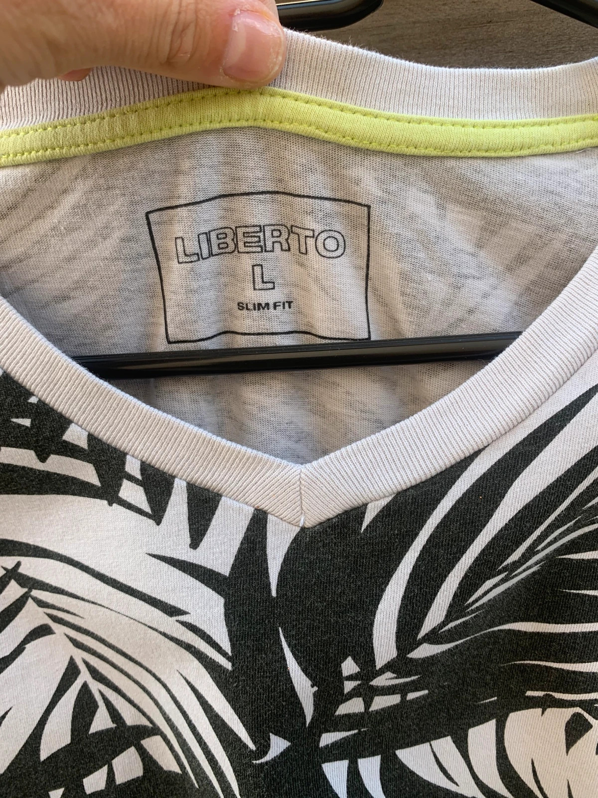 T-shirt Liberto homme L Slim Fit – imprimé tropical feuillage – 100% coton – Liberto – taille L 2