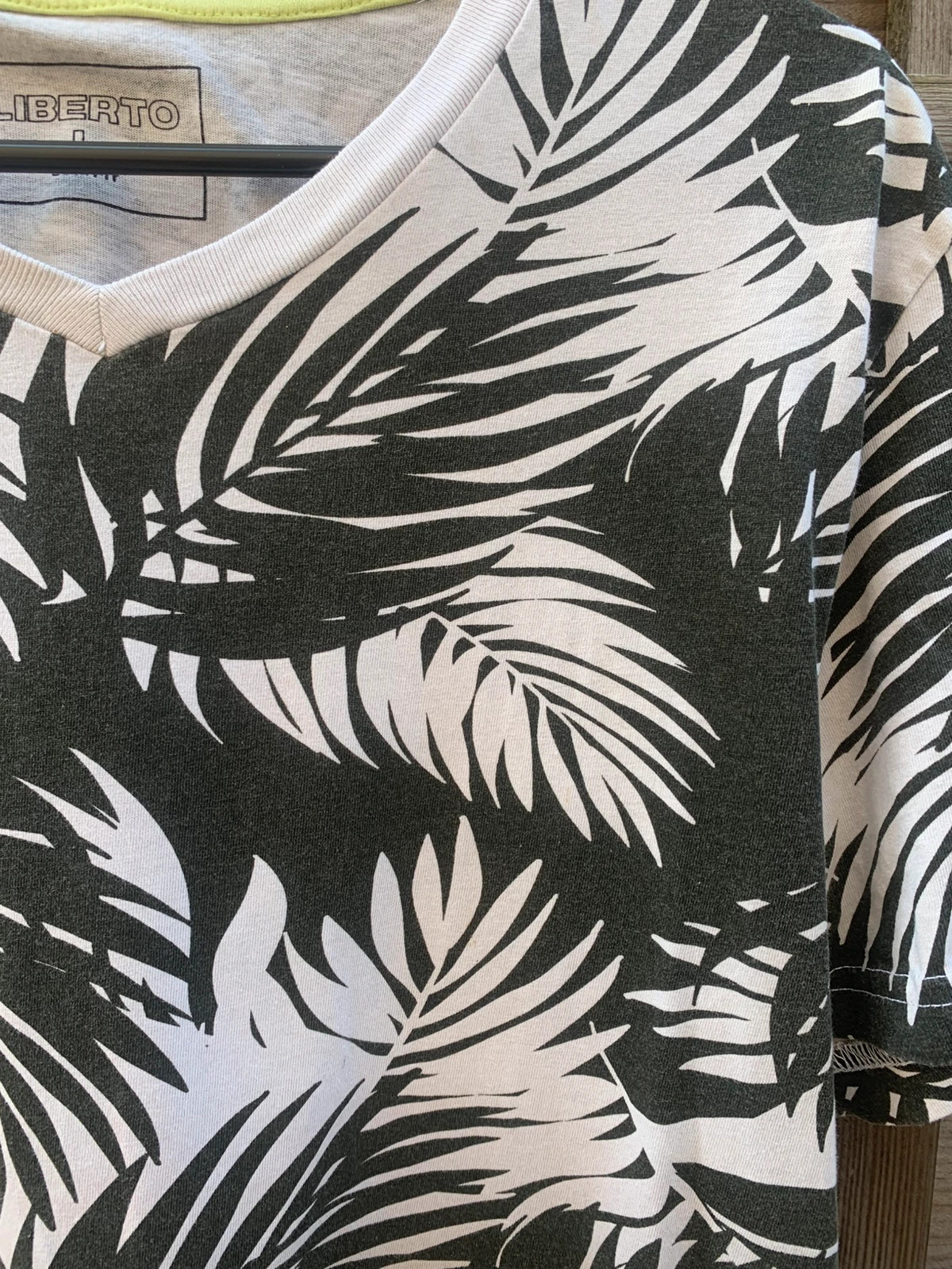 T-shirt Liberto homme L Slim Fit – imprimé tropical feuillage – 100% coton – Liberto – taille L 4